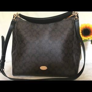 Coach Signature Convertible Bag in BrownBlack.